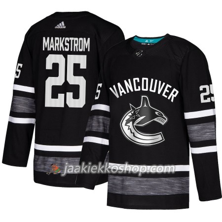 Miehille NHL Vancouver Canucks Pelipaita Jacob Markstrom 25 Musta 2019 All-Star Adidas Authentic